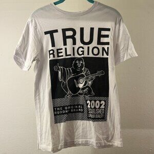True Religion XS White Buddha Graphic Tee – 2002 World Tour
